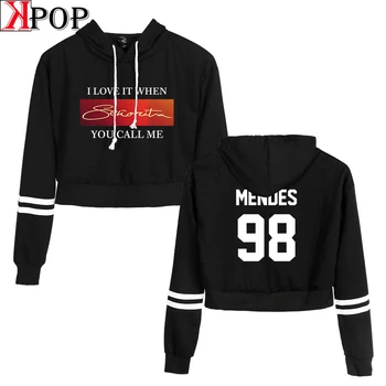 

shawn mendes Fashion sexy Street Bodycon Pullovers Sweatshirt Casual Popular cute cool Kpop Sports Navel Hoodies Sweatshirt