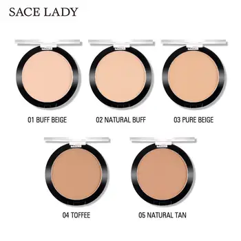 

SACE LADY Compact Powder Oil Control Matte Makeup Setting 5 Invisible Pressed Mate Colors Natural Powder Make Up Pores A7T5