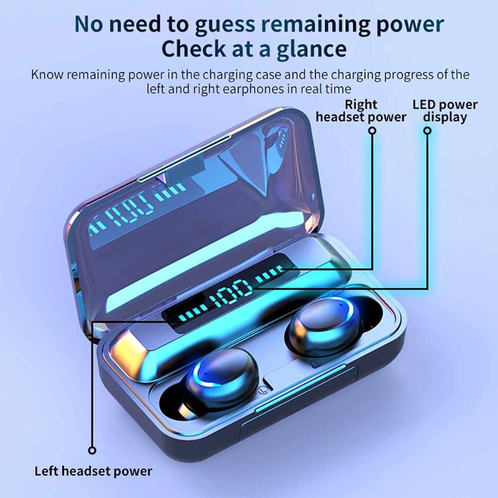 9D Stereo TWS Bluetooth 5 0 Earphones Wireless Sports Earbuds Earphone Headsets with Mic Charging Case 2020 Hot Sales Waterproof