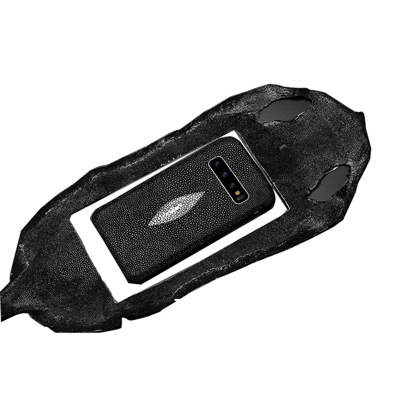 LANGSID чехол для телефона из натуральной кожи ската для samsung Galaxy note 10 plus роскошный черный чехол для samsung note 10 LANGSID чехол для телефона из натуральной кожи ската для samsung Galaxy note 10 plus роскошный черный чехол для samsung note 10