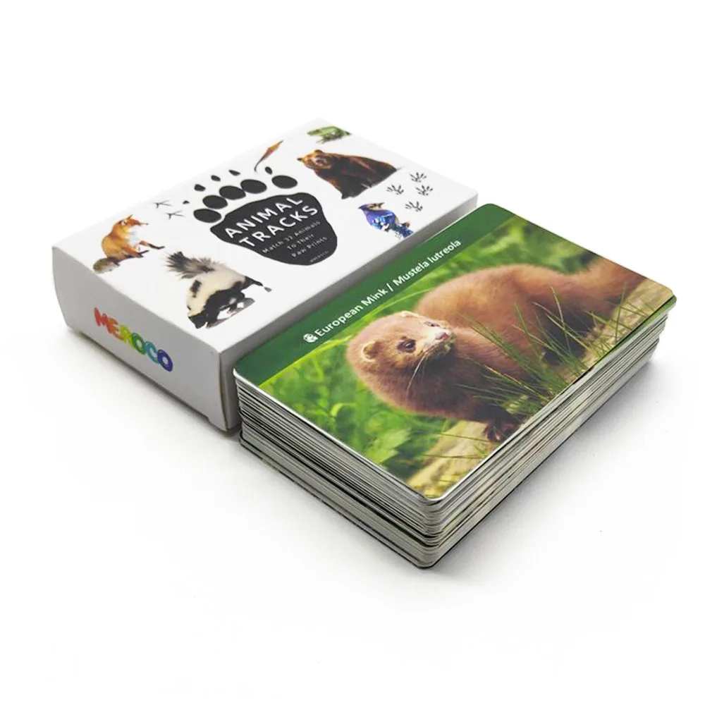 

Montessori Animal Cards Match Footprint cards English Learning Word Card Education Toys Matching Game Learning Toy