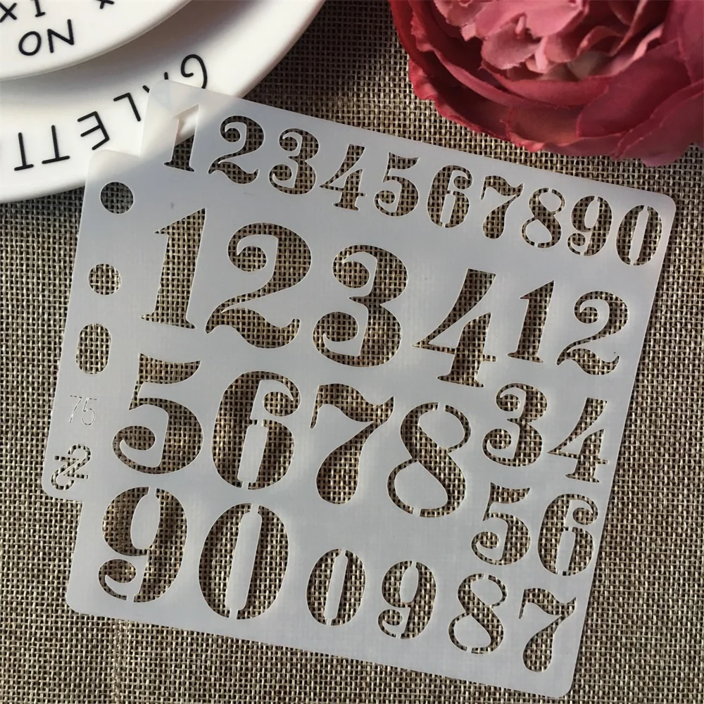 

5inch Number Digit 0-9 Practice DIY Layering Stencils Painting Scrapbook Coloring Embossing Album Decorative Card Template