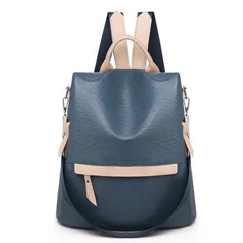 

Double Shoulder Bag New Pu Backpack Women's Fashion Waterproof Wear-resistant Outdoor Travel Bag