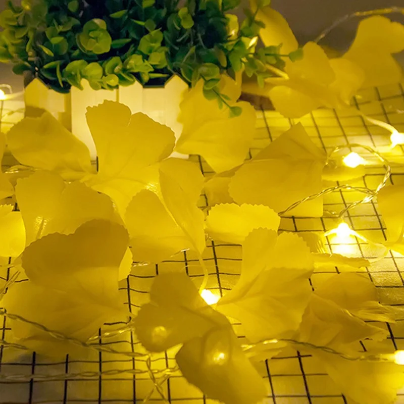 10 LED Ginkgo Maple Leaf Light String Portable Household Ginkgo Maple Leaf Light String Festive Party Supplies Festival Lantern