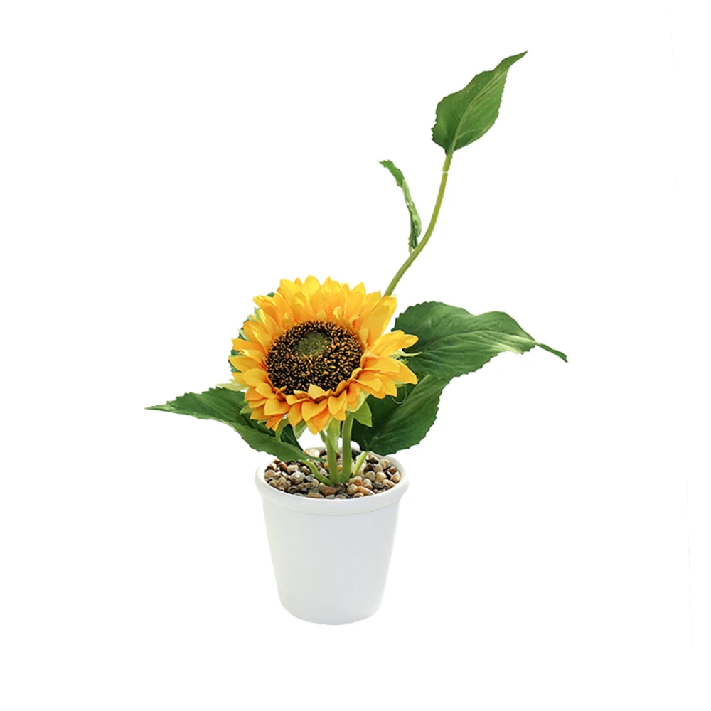 Artificial Flower Simulation Bouquet Fake Potted Dried Flowers New Style SimulationBonsai Beautiful Sunflower With Flowerpot | Дом и сад