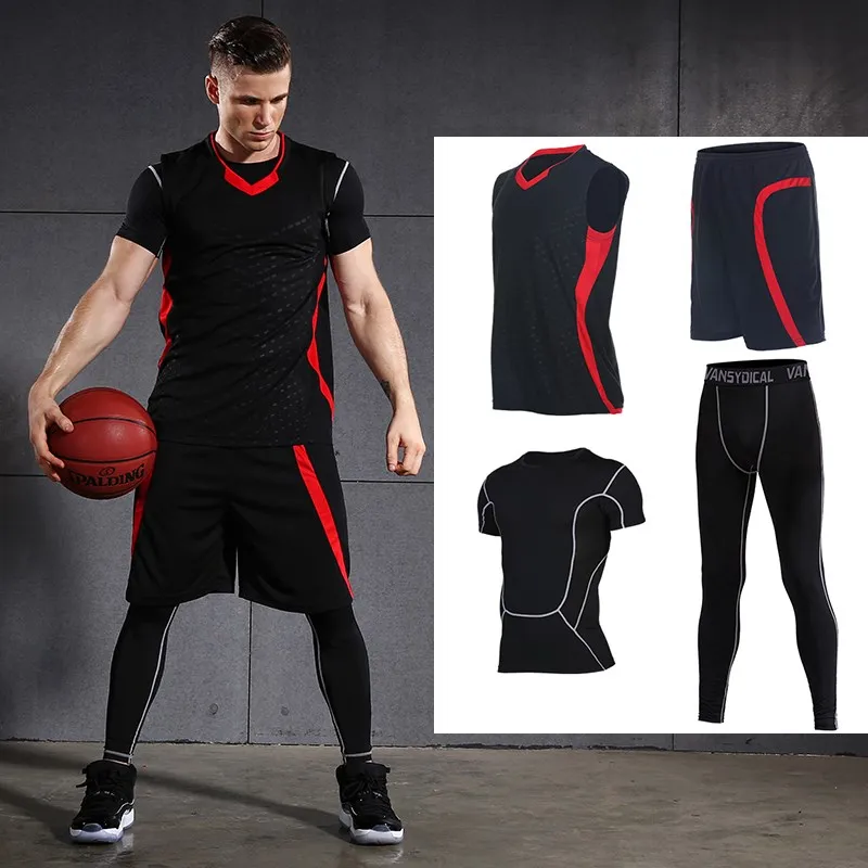 Men's Sports Suits Basketball Jersey Running Sports Sets Basketball Workout  Gym Summer Shirts Quick Dry Shorts Sportswear - Running Sets - AliExpress