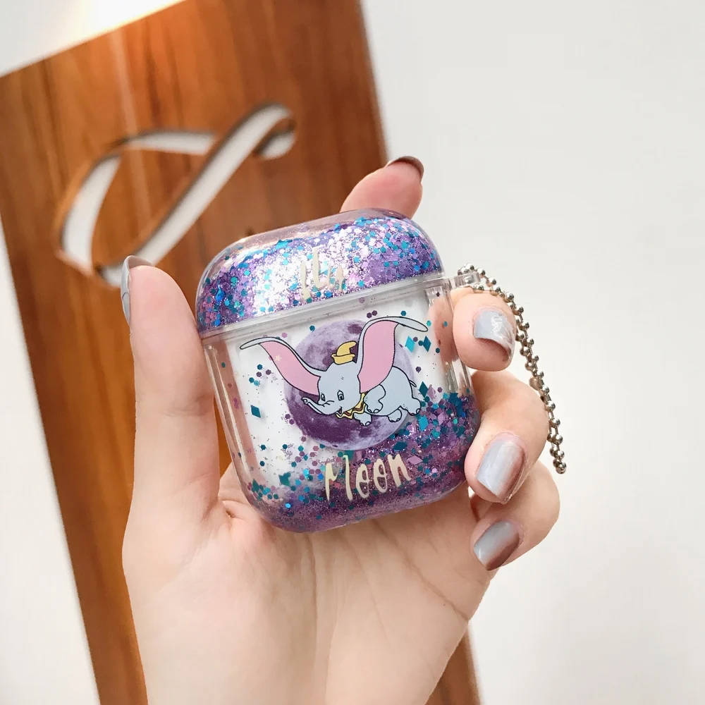 Чехол для наушников Airpods 1/2, прозрачный, кристально чистый, защитный чехол для наушников с цепочкой