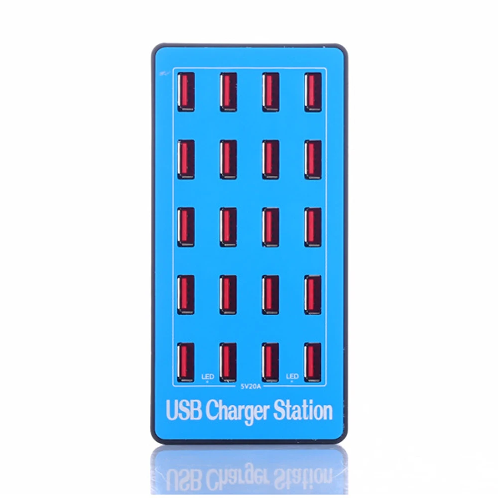 VIPATEY 20 Port USB Charging Station 100W AC Power Adapter Multi Ports Destop USB Charger for Smartphones Hotel School Office