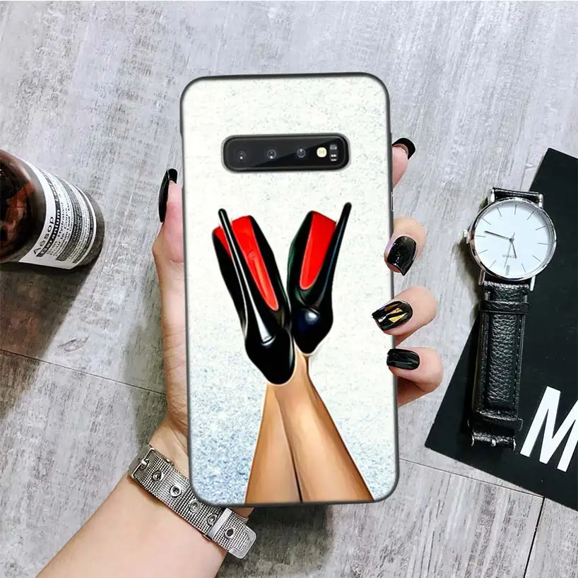 BA091-5 Черного цвета, с красной подошвой, крышка чехол для телефона для samsung Galaxy A50S A10S A20S A10 A20E A30 A40 A50 A70 M40 M30S A80 корпус под плетенную сумку - Цвет: BA091-5