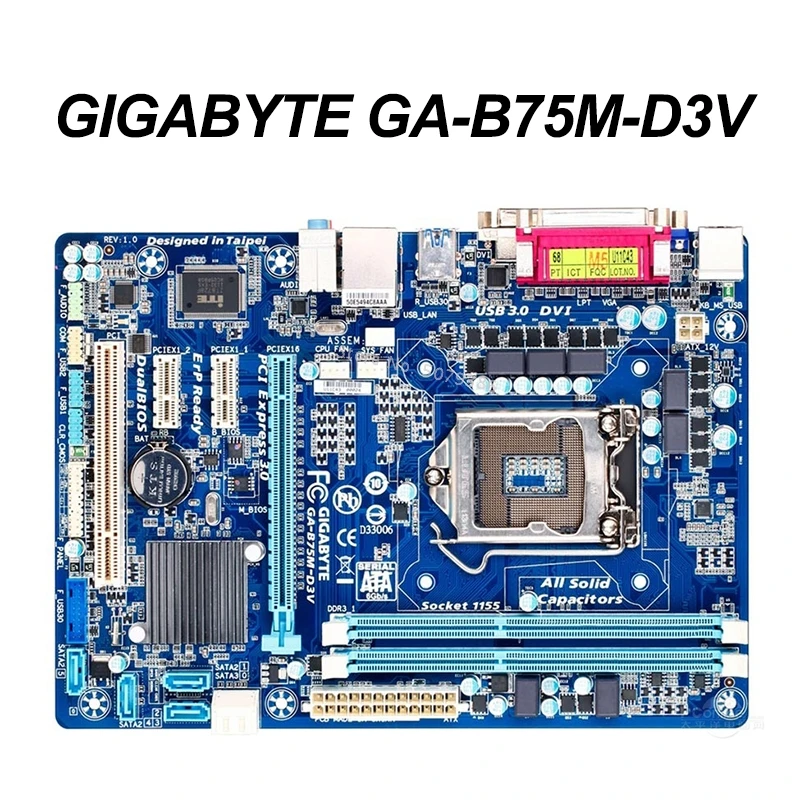 best pc mother board For Gigabyte GA-B75M-D3V Original Used Desktop Motherboard B75M-D3V B75 Socket LGA 1155 DDR3 16GB On Sale Motherboard best budget gaming pc motherboard
