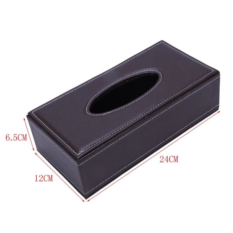 1Pcs Durable Home Car Rectangle PU Leather Tissue Box Paper Holder Case Cover Napkin- Black Crocodile Grain& 1Pcs Portable Leat