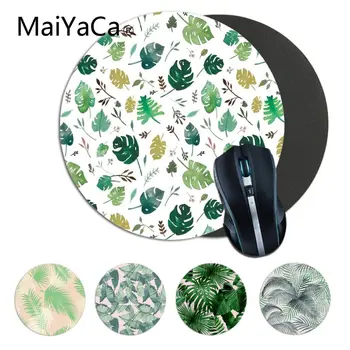 

MaiYaCa Plant Leaves Computer Gaming round Mousemats computer desk mat for gaming