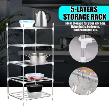 

5-Tier Kitchen Shelving Holders Spices Organizer Kitchen Microwave Storage Shelf Microwave Rack Oven Shelving Unit Storage Racks