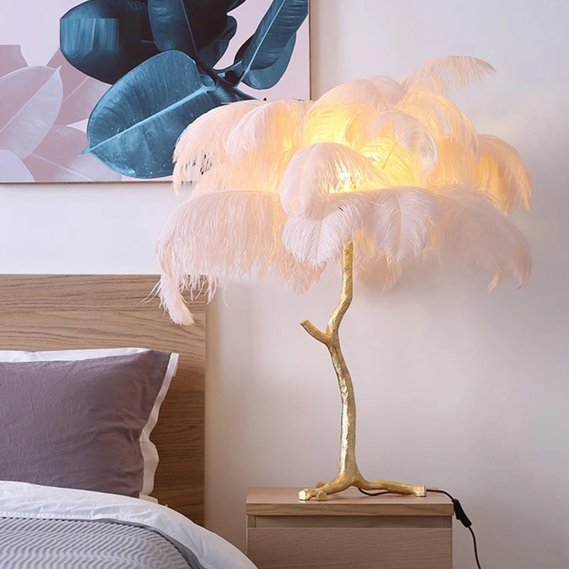 feather desk lamp
