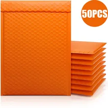 

Mailer Poly 50PCS Orange Pearl Envelope Bag For Bubble Envelope Mailer Office Packaging Padded Envelopes For Self Bag Gift Store