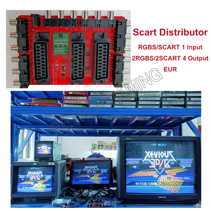 US $310.00 1 input 4 output Acrylic Case Video Mini Scart Distributor Converter EUR Automatic switcher Adapter RCA SVHS AV TV Audio Divide