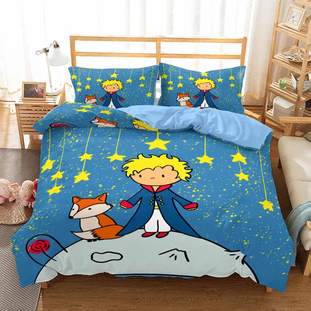 

Комплект постельного белья с мультяшным рисунком, пододеяльник с изображением Маленького принца, лисы, розы, сказочное одеяло для детей, пододеяльник 150