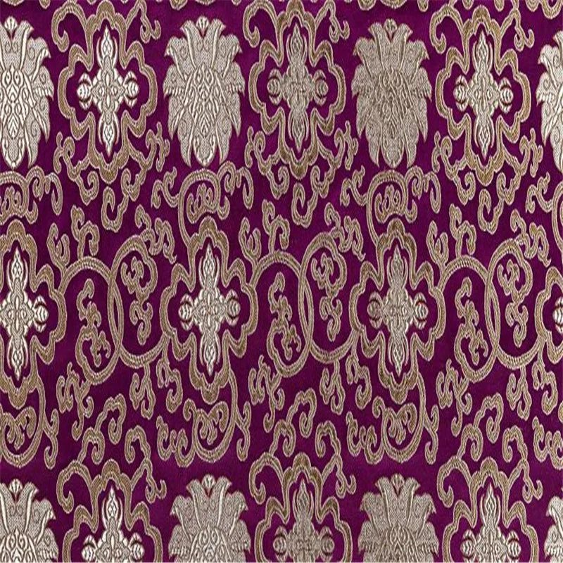 6 purple Жаккардовая полиэфирная ткань,, модный дизайн, парчовая ткань для изготовления платьев для женщин - Цвет: 6 purple