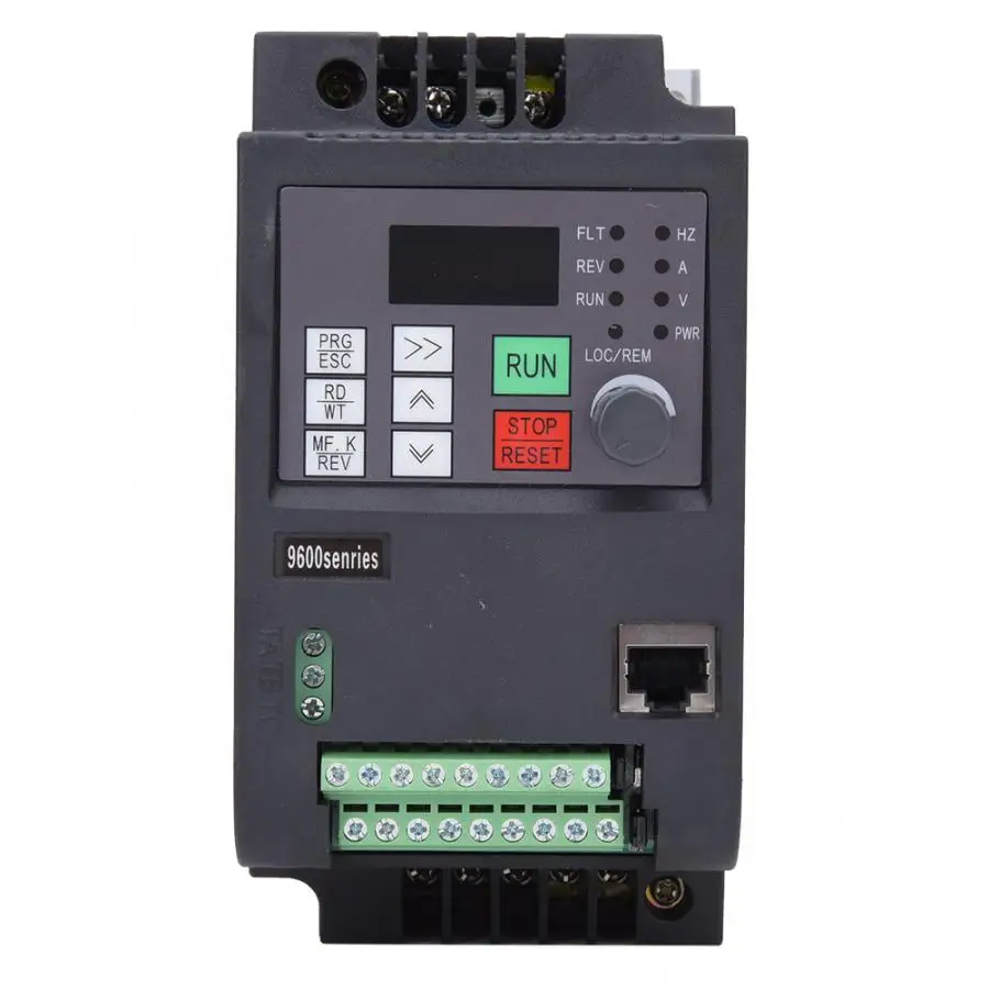 

Universal Single Phase to 3-Phases VFD Inverter V/F / Vector / Constant Torsion Control 9600-1T-00150GB 1.5KW 220VAC