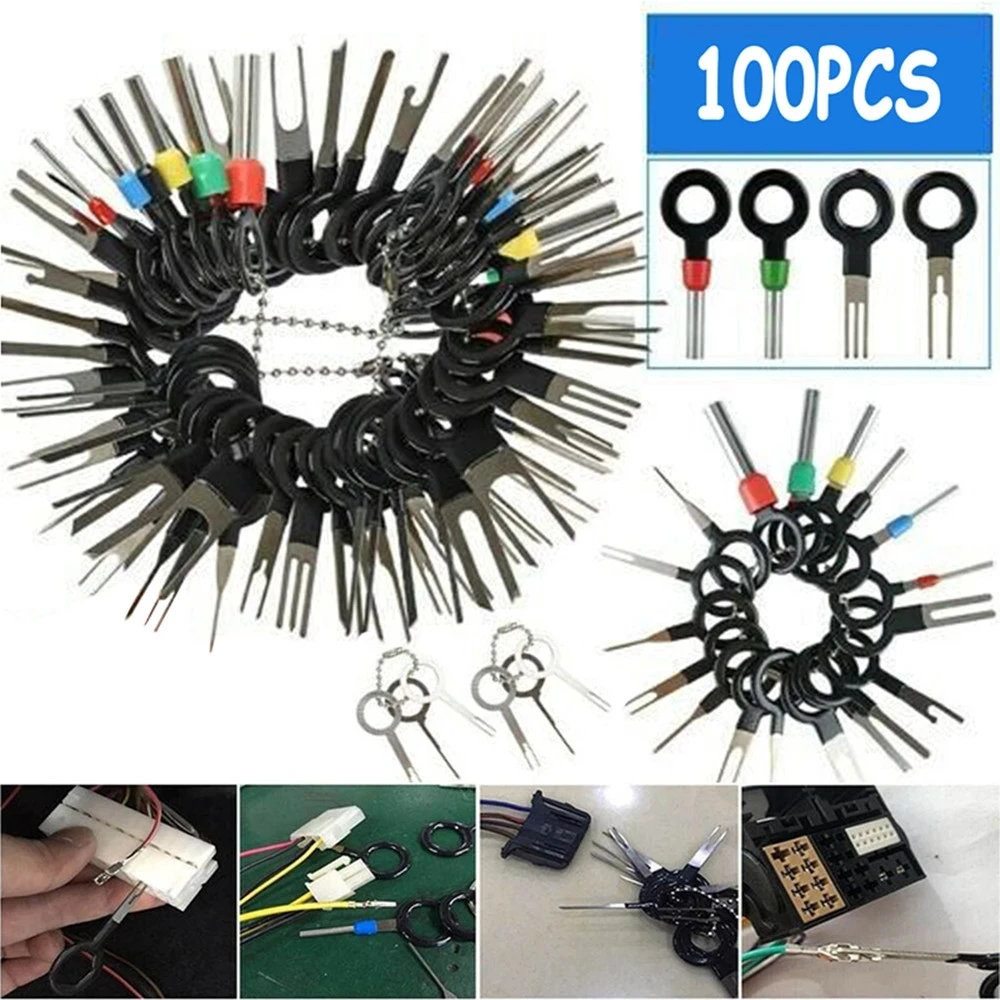

100PCS Car Terminal Removal Electrical Wiring Crimp Connector Pin Extractor Kit Auto Car Electrico Repair Hand Tools Set