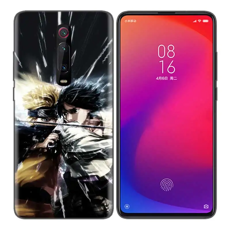 Черная мягкая силиконовая сумка чехол для Xiaomi mi 9T CC9 Red mi 4 4X5 6 6A 7 7A Note Plus K20 Pro F1 Tampa Fall Аниме Наруто АКАТ - Цвет: Золотой