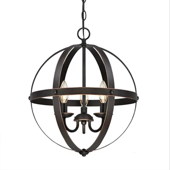 

Industrial Nordic Iron Pendant Light Globe Iron Chandelier scandinavian