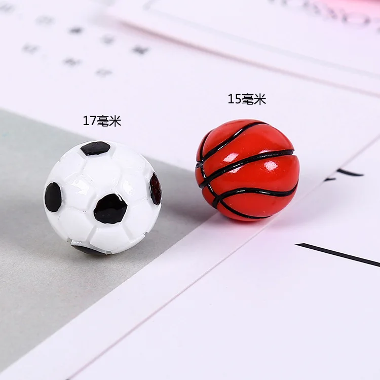 Cute 3D Basketball Football Resin Cabochon Scrap Booking Decorations Fit Hair Clips Embellishments Beads | Дом и сад