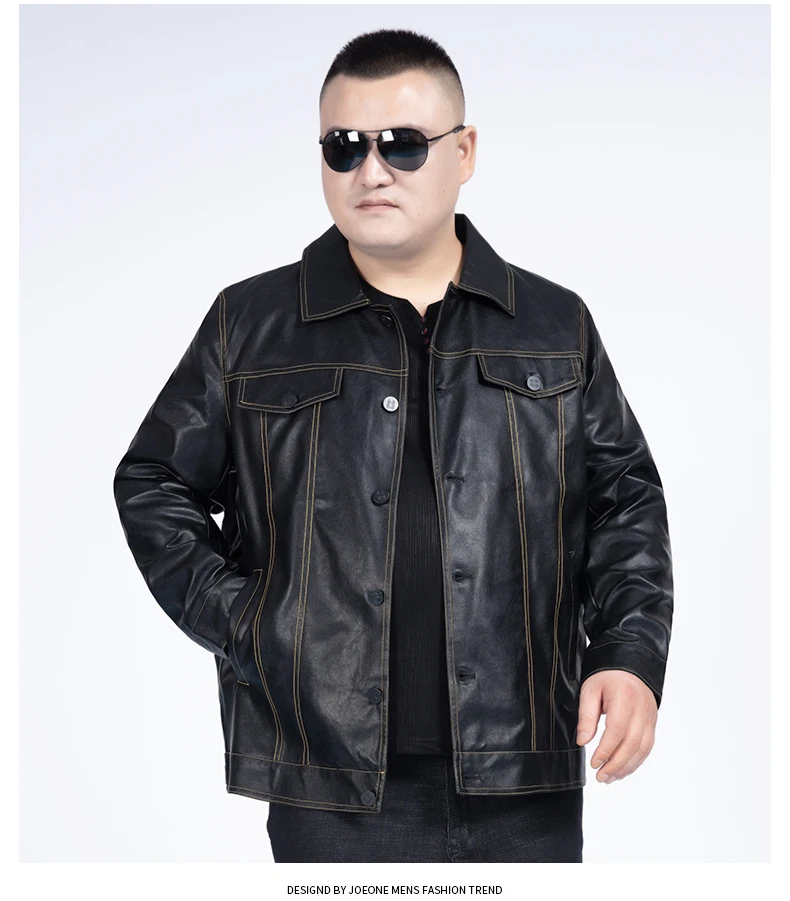 10XL 8XL 6XL Мужская куртка осень зима отложной воротник молния искусственная кожа мотоциклетная куртка короткое пальто ветрозащитная теплая куртка