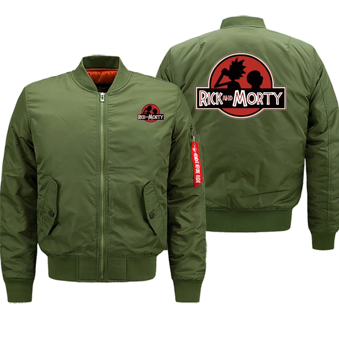 Лидер продаж, зимнее пальто, Толстые мужские куртки, Рик и Морти, мультяшный бомбер на молнии, повседневная куртка, мотоциклетная теплая одежда, уличная одежда - Цвет: army green6