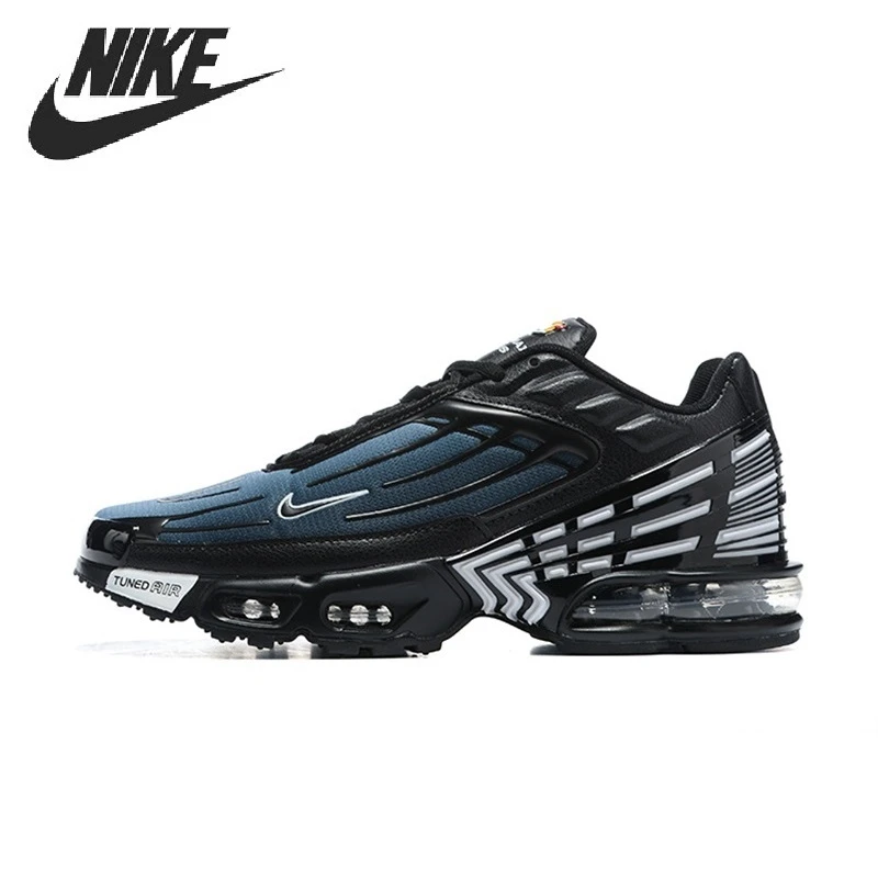 Autorizar Nike Max Plus TN llegada Mens negro azul corriendo zapatos transpirables zapatos 36 45|Zapatillas de correr| - AliExpress