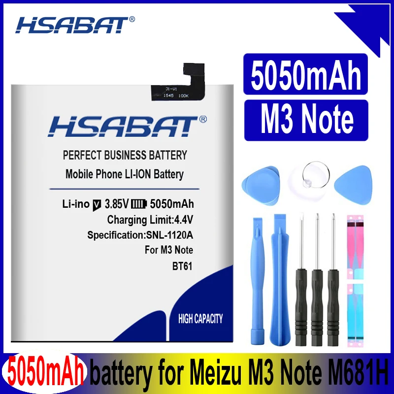 Аккумулятор HSABAT 5050 мАч BT61 для Meizu M3 Note M681H M681 L681H L версия|battery for|battery for meizunote battery |