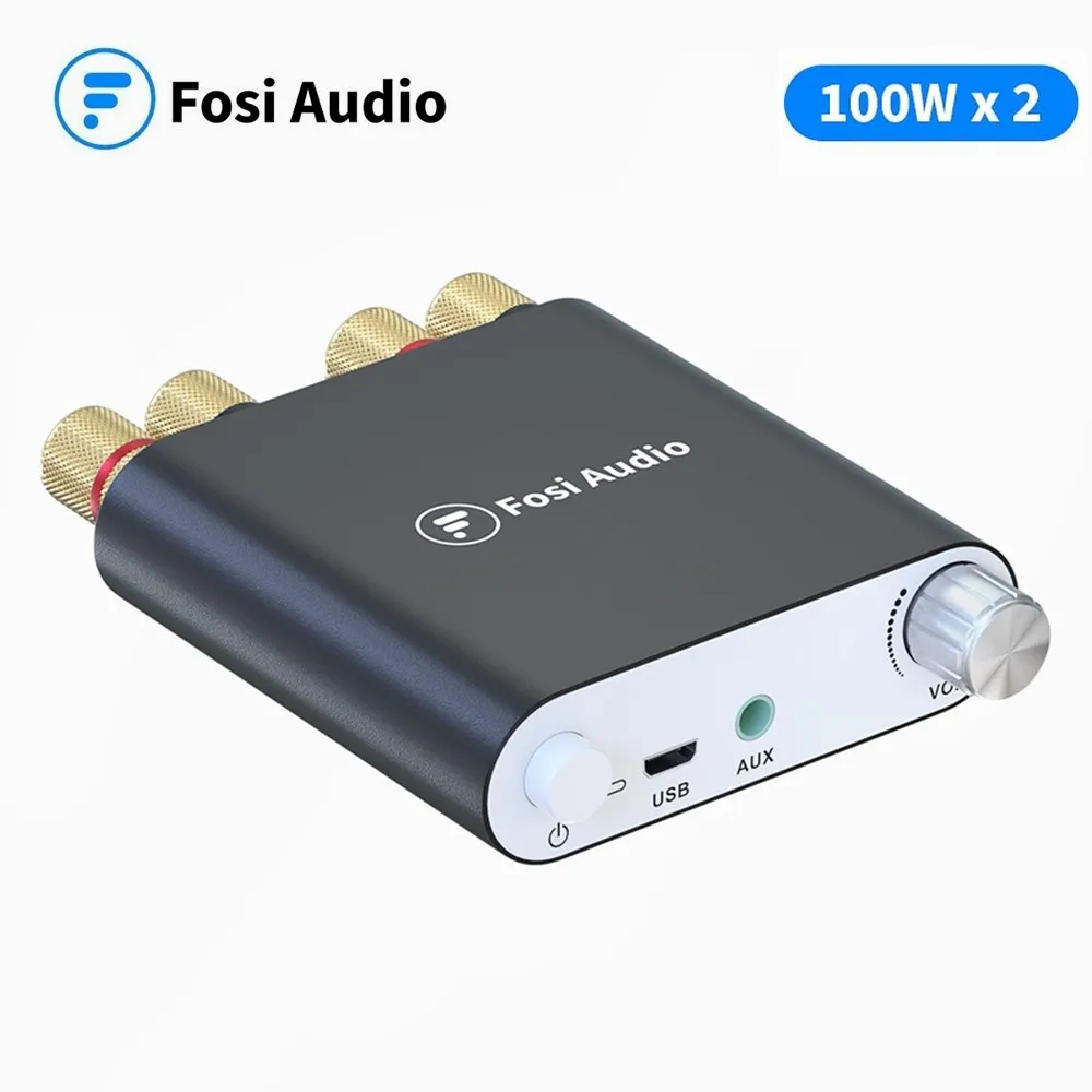 Fosi Audio Bluetooth Sound Power Amplifier 100W x2 Wireless Receiver TPA3116D2 Mini HiFi Digital Power Amp ZK1002D Power Supply