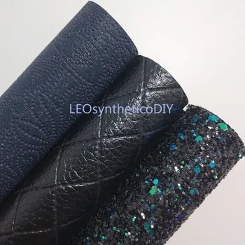 

Mini Roll 30x134CM BLACK Glitter Fabirc, Plaids Synthetic Leather, PU Leather Roll For Making Bows LEOsyntheticoDIY SK201