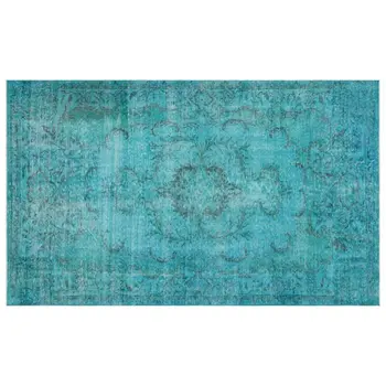 

Handmade Turquoise Vintage Overdyed Turkish Area Rug 170x281 Cm-5'7''X9'3''