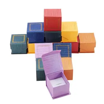 

24Pcs Magnetic Rings Boxes Cardboard Jewelry Boxes Mixed Color Square Shape Gift Storage Packaging Case Organizer 5.5x5.5x4.5cm