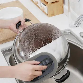 

Strong Decontamination Bath Brush Sponge Tiles Brush Hot Sale Magic eraser sponge with handle Kitchen Cleaning Tools