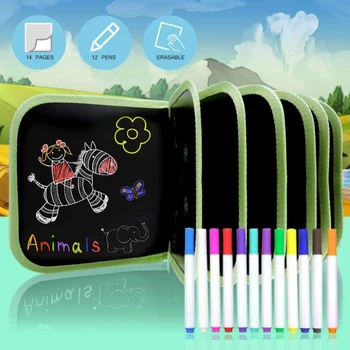 

New Kids Portable Soft Chalk Board Drawing Book Drawing Board With Water Chalk Life Coloring Book DIY Chalkboard Painting hot