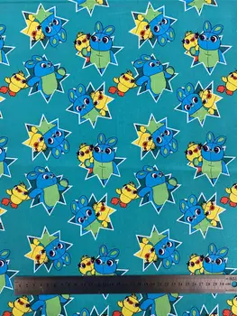 

110cm*50cm Cotton Blue Printed Fabric Diy Handmade Material Tablecloth Curtain Pillow Soft Baby Clothing Cartoon Cotton Cloth