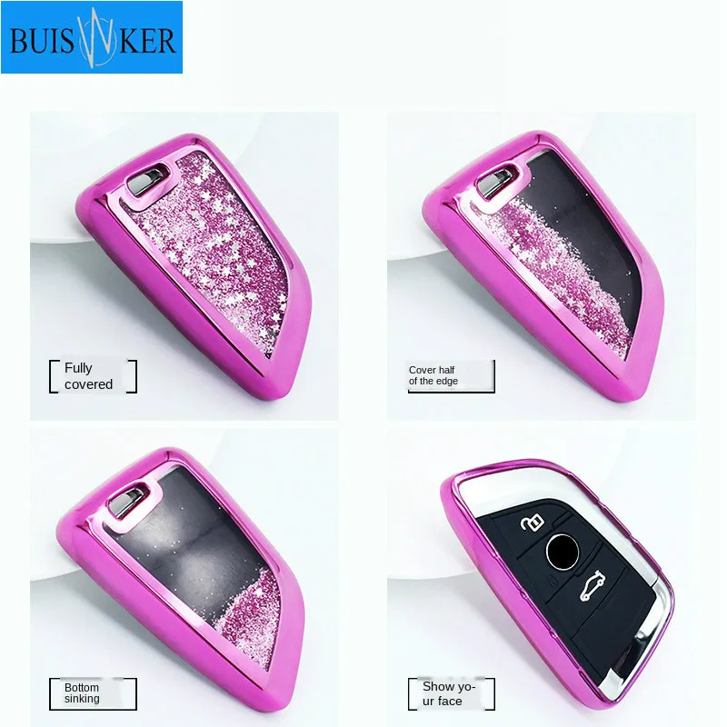 

Car Key Case Cover For BMW X1 X3 X5 X6 Series 1 2 5 7 F15 F16 E53 E70 E39 F10 F30 G30 Car key TPU Shell Protecor