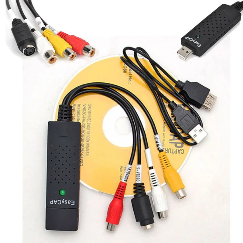 Новый USB 2 0 легко Кепки ture 4 канала видео ТВ DVD VHS DVR Аудио проще адаптер карты для