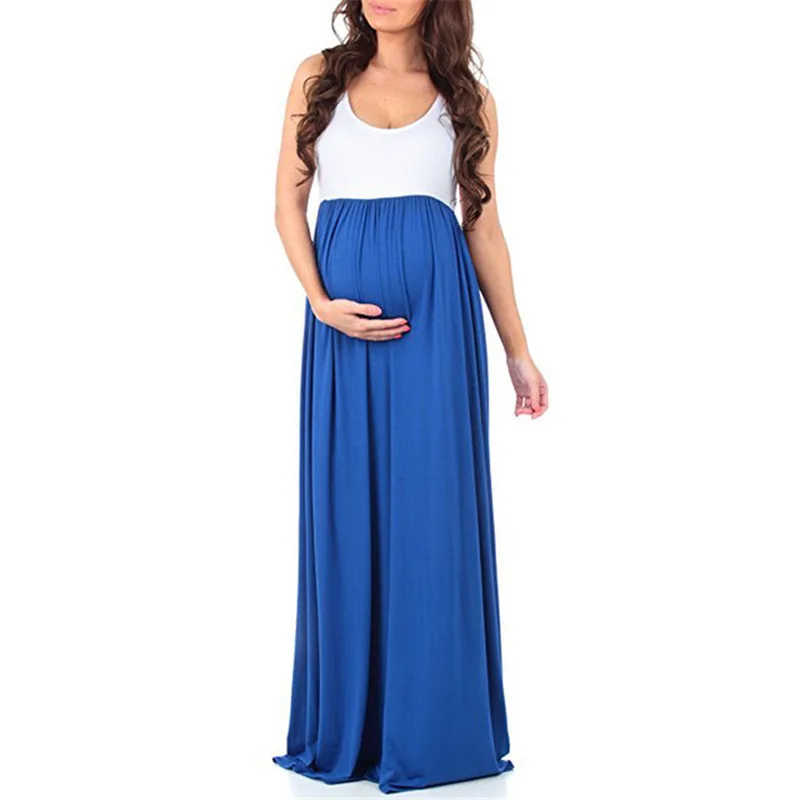 Maternity Dresses Pregnant woman Clothing Sleeveless Pregnancy Dress Cotton Patchwork Large Pendulum Gravida Clothes S-XL