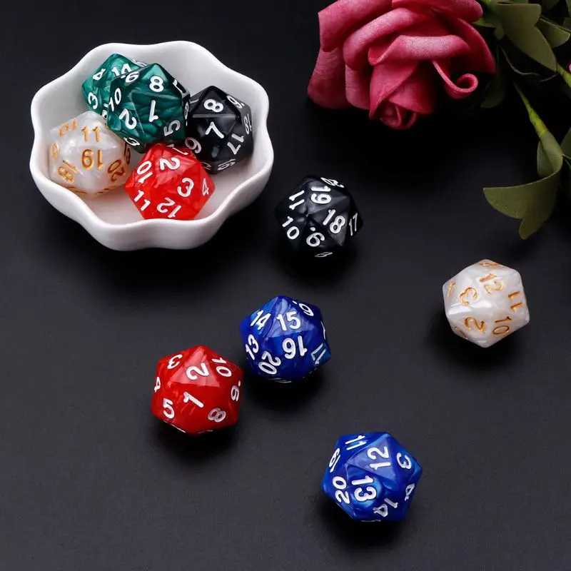 10 шт./компл. 20 кубика D20 многогранные кубики для подземелья и дракон D&D ролевой игры поли настольные игры