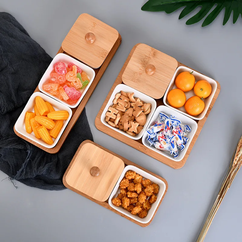 Японский стиль керамический деревянный поддон для хранения продуктов домашняя кухня мульти сетка орех закуски конфеты организованные украшения лотки