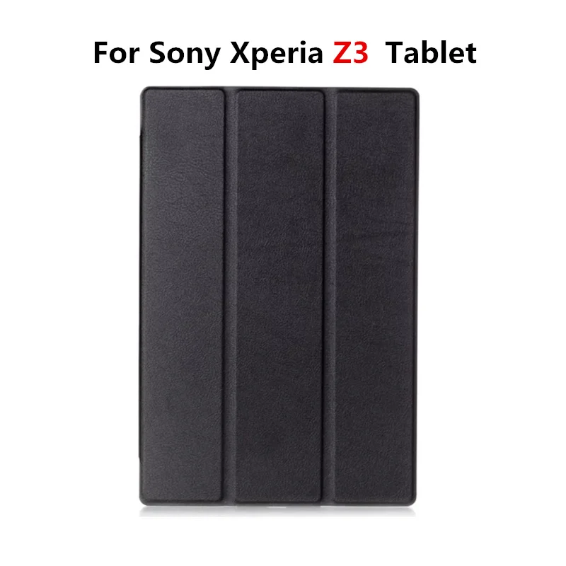 Умный Магнитный откидной Чехол из искусственной кожи для sony Xperia Z2 Z3 Z4, защитный чехол для планшета+ ручка - Цвет: Black For Z3