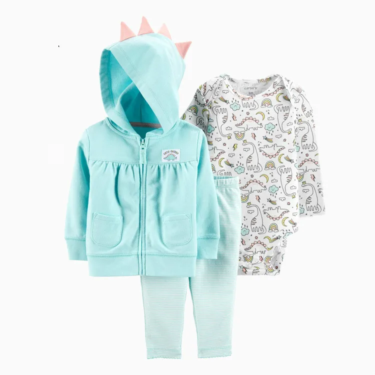 Style 2 Комплекты одежды для новорожденных мальчиков и девочек, Детский комбинезон из флиса и хлопка, кофта+ комбинезон+ штаны, комплект одежды из 3 предметов - Цвет: Style 2