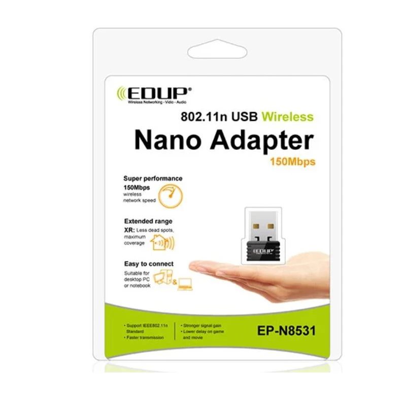 Сетевая карта EDUP Nano usb беспроводной wifi адаптер 150 Мбит/с Wi-Fi приемник 802.11n usb ethernet адаптер Поддержка для ПК Windows Mac