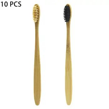 

10Pcs/set Natural Bamboo Toothbrush Eco-friendly Low-carbon Travel Tooth Brush Soft Bristle For Adults Toothbrush Oral Care