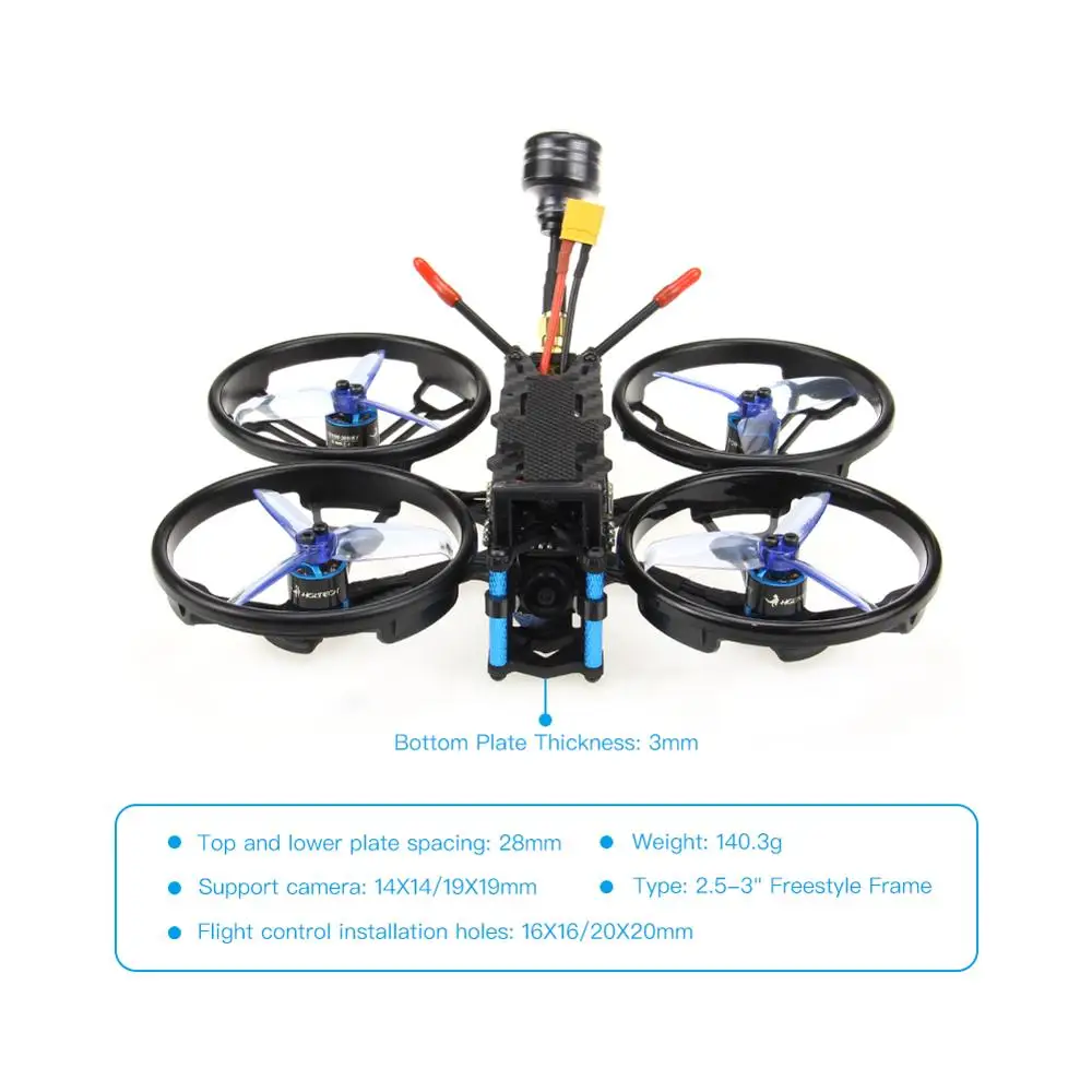 HGLRC Sector132 3 inch 3-4S FPV Racing Drone with 1080P Caddx Baby Turtle V2 FD VTX Micro F4 Zeus AIO 15A ESC FD1106 PNP/ BNF 4