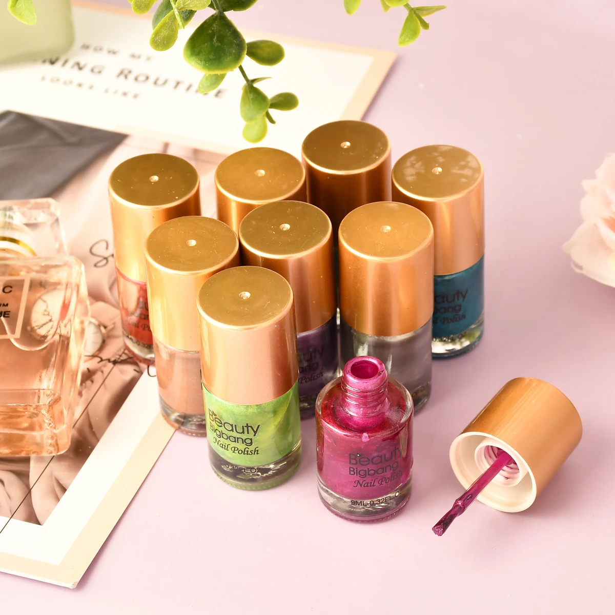 Beautybigbang Профессиональный лак для ногтей 9 мл зеркальный эффект металлический лак аксессуары для ногтей Серебряный Красный Цветной лак для ногтей набор