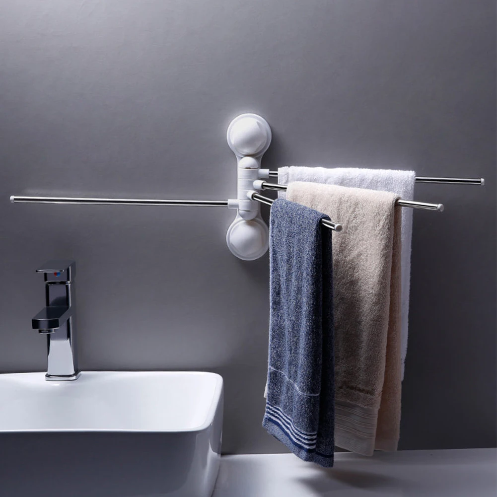 180 Degree Rotation Home Kitchen Bathroom Wall Hook Hanger Vacuum Accessories Suction Cup Holder Stainless Steel Towel Rack